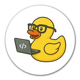 Huuraa autocollants Canard en caoutchouc développement logiciel Autocollant cadeau 10 cm Canard en caoutchouc développement logi