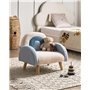 Fauteuil Enfant Arc-en-ciel Pieds en Bois Chaise Rembourrée Bouclé Bleu Ombo