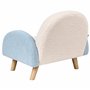 Fauteuil Enfant Arc-en-ciel Pieds en Bois Chaise Rembourrée Bouclé Bleu Ombo
