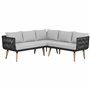 Set de Housses de Coussins d'Extérieur en Tissu pour Canapé de Jardin Siège et Dossier Gris Alcamo