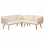Set de Housses de Coussins d'Extérieur en Tissu pour Canapé de Jardin Siège et Dossier Beige Clair Alcamo