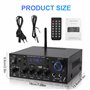 HiFi Bluetooth Amplificateur 1000W, 2CH, 12 V / 220 V,Mini récepteur amplificateur audio stéréo Bluetooth