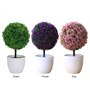 RSTYS Plantes artificielles en pot, mini arbustes topiaires en plastique, arbre artificiel en forme de boule, fausse herbe verte