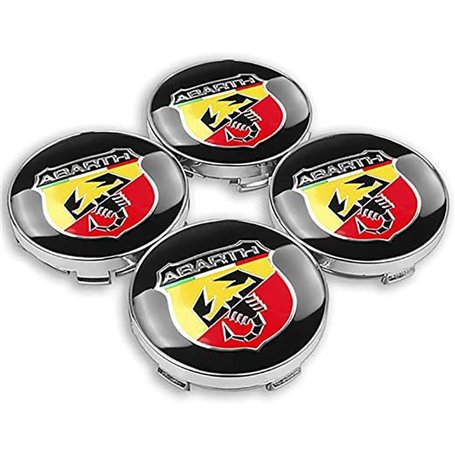 4 Pièces Voiture Cache Moyeux pour Abarth 500 Stilo Ducato Palio Bravo Doblo