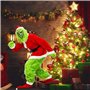 NSASL Déguisement Père Noël Costume de Noël for Adulte Hommes Grinch Green avec Masque 7PCS Deluxe Santa Costume Set,Accessoires