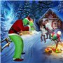 NSASL Déguisement Père Noël Costume de Noël for Adulte Hommes Grinch Green avec Masque 7PCS Deluxe Santa Costume Set,Accessoires