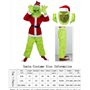 NSASL Déguisement Père Noël Costume de Noël for Adulte Hommes Grinch Green avec Masque 7PCS Deluxe Santa Costume Set,Accessoires
