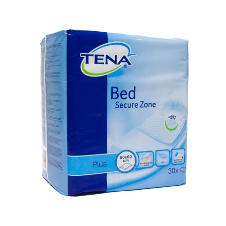 TENA Bed Couvre-lit D'incontinence Plus - 60cm x 60cm (Pack de 30)