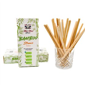 Lot de 100 pailles écologiques en bambou 100 % biodégradables et durables MaiPhai-Straw