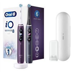 Oral-B iO 8 Lot de 2 brosses à dents électriques avec technologie magnétique révolutionnaire et micro-vibrations