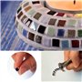 Lot de 500 mini mosaïques 5 mm en céramique, blanc nacré, WW02