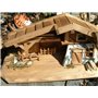 Modèle Cabane en bois 30 cm crèche incl. 11 Figurines de Crèche
