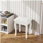 WOLTU Tabouret de Coiffeuse Style Baroque, Vintage Rembourré, Chaise de Maquillage et de Chambre, Blanc Crème, 37x30x50cm, MB601