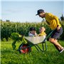 Wiltec Roue complète 4.00-8 pour Diable – 400 x 400 x 100 mm – Avec Chambre à air et Jante – Valve droite – capacité de charge m