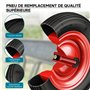 Wiltec Roue complète 4.00-8 pour Diable – 400 x 400 x 100 mm – Avec Chambre à air et Jante – Valve droite – capacité de charge m