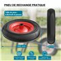 Wiltec Roue complète 4.00-8 pour Diable – 400 x 400 x 100 mm – Avec Chambre à air et Jante – Valve droite – capacité de charge m