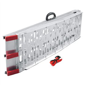 WilTec Rampe de Chargement Pliable Moto VTT Quad Aluminium Rampe d’accès Rail 226cm 340kg