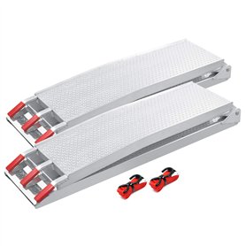 Wiltec Lot de 2X Rampe de Chargement Pliable 2150 x 280 mm – capacité de Charge Max. 680 kg – Profil perforé – en Aluminium – Ra