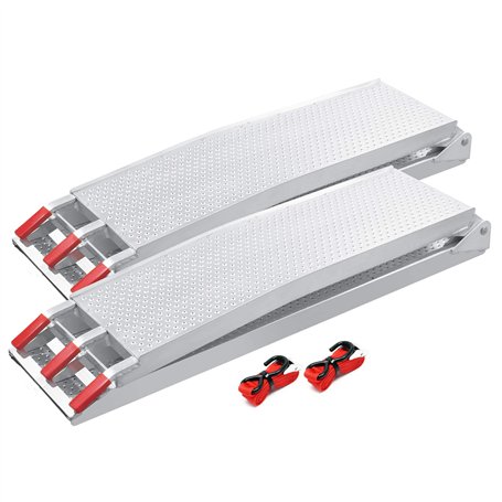 Wiltec Lot de 2X Rampe de Chargement Pliable 2150 x 280 mm – capacité de Charge Max. 680 kg – Profil perforé – en Aluminium – Ra
