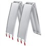 Wiltec Lot de 2X Rampe de Chargement Pliable 2150 x 280 mm – capacité de Charge Max. 680 kg – Profil perforé – en Aluminium – Ra