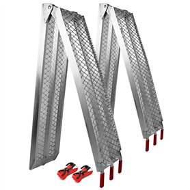 Wiltec Lot de 2X Rampe de Chargement Pliable 2260 x 305 mm – capacité de Charge Max. 680 kg – Profil à Losanges – en Aluminium –