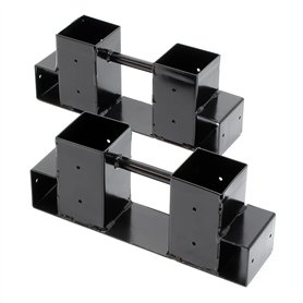 WilTec Lot de 2x Support serre-bûches – 335 x 85 x 130 mm – Revêtement par poudre – Patins range-bûches pour Stockage Empilage d