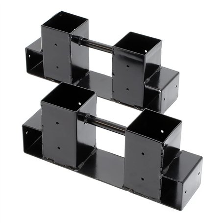 WilTec Lot de 2x Support serre-bûches – 335 x 85 x 130 mm – Revêtement par poudre – Patins range-bûches pour Stockage Empilage d