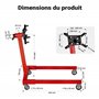 WilTec Support Moteur Levage Moteur Support à Griffes 570kg