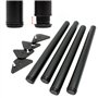 Pied de table Acier inoxydable Lot de 4 pieds Noir Support de table Réglable 710mm Ø60mm