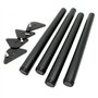 Pied de table Acier inoxydable Lot de 4 pieds Noir Support de table Réglable 710mm Ø60mm