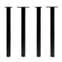 Pied de table Acier inoxydable Lot de 4 pieds Noir Support de table Réglable 710mm Ø60mm