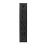 WilTec Colonne pour Plantes Design – 100 x 20 x 20 cm – Couleur Noire – avec Motif Welcome – Pot de Fleur pour Décoration Jardin