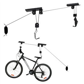 WilTec Support Ascenseur Vélo 20 kg Porte- Bicyclette Rangement Garage Stockage Plafond Élévateur