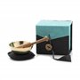 Mini bol chantant dans une boîte cadeau turquoise avec support noir et maillet en bois I Son délicat pour une écoute fine I Bell