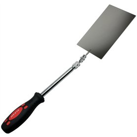 Miroir d'inspection télescopique XXL en acier inoxydable de qualité professionnelle - Dimensions du miroir : 150 x 90 mm (rectan