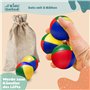 Balles de jonglage en Set de 5 ; Set de balles de jonglage Professionnel dans Un Sac en Jute ; balles de jonglage Souples pour d