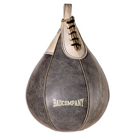 Bad Company Sac de frappe rétro en cuir de vachette - Taille moyenne - Ballon de frappe suspendu