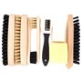 DELARA Ensemble de cirage pour chaussures 9 pièces avec brosses en bois et poils naturels – fabriqué en Allemagne