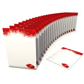 Amour et Cœur Motif I Love You en papier 50 feuilles de papier à lettre