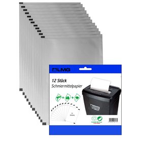 Lot de 12 feuilles de papier à huile de qualité supérieure pour destructeur de documents – affûtage et lubrifie simultanément po