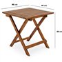 Deuba Table Basse Pliante en Bois d'acacia 46x46cm Table d'appoint Pliable pour Jardin terrasse Intérieur extérieur