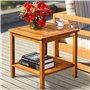 Table Basse de Jardin Washington en Bois d'acacia 45 x 45 cm Table d'appoint 2 Niveaux intérieur extérieur
