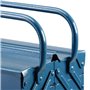 Boîte à outils vide bleu grand 5 compartiments caisse à outils mallette à outils coffre de rangement outillage 53x20x20cm garage