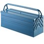 Boîte à outils vide bleu grand 5 compartiments caisse à outils mallette à outils coffre de rangement outillage 53x20x20cm garage
