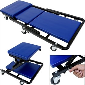 Deuba® Chariot de Visite mécanicien 150kg 6 roulettes rotatifs 360° Planche a roulettes Pliable Tabouret Atelier Garage Chariot