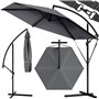 Kingsleeve® Parasol déporté Ø 330 cm inclinable anthracite Parasol en aluminium avec manivelle Protection solaire jardin