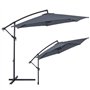 Kingsleeve® Parasol déporté Ø 330 cm inclinable anthracite Parasol en aluminium avec manivelle Protection solaire jardin