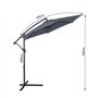 Kingsleeve® Parasol déporté Ø 330 cm inclinable anthracite Parasol en aluminium avec manivelle Protection solaire jardin