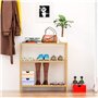 Casaria Étagère de Rangement en Bambou 66 x 58 x 26 cm 3 Niveaux réglables en Hauteur Charge Max. 30 kg
