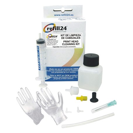 refill24 Liquide spécial pour le nettoyage des têtes d'impression à cartouche ou des têtes d'impression permanentes de Canon/Bro